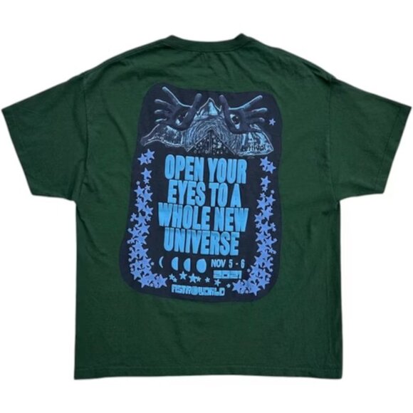 Travis Scott Open Your Eyes Tee T-Shirt Green Size Medium Streetwear Merch - Picture 1 of 2